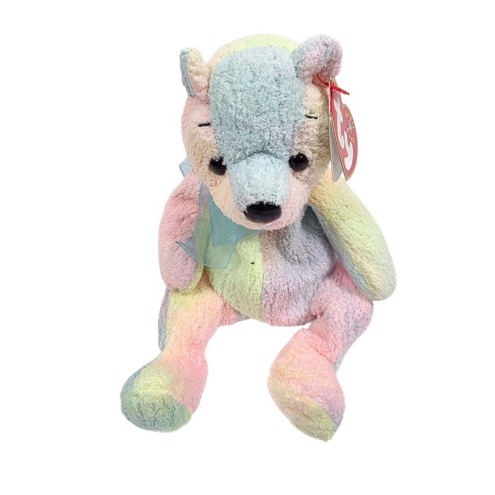Ty Beanie Babies 2000 Mellow The Raibow Bear Animal Plush W/Tags Vintage